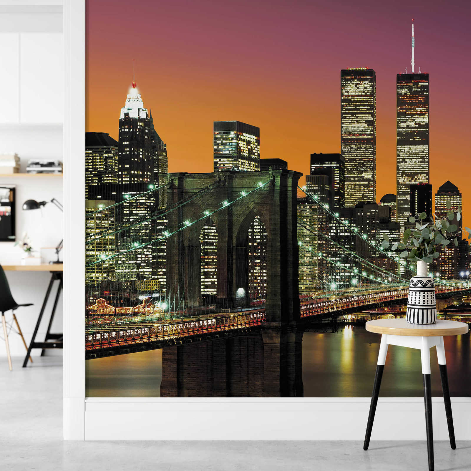             Papier peint New York City avec motif rétro Skyline
        