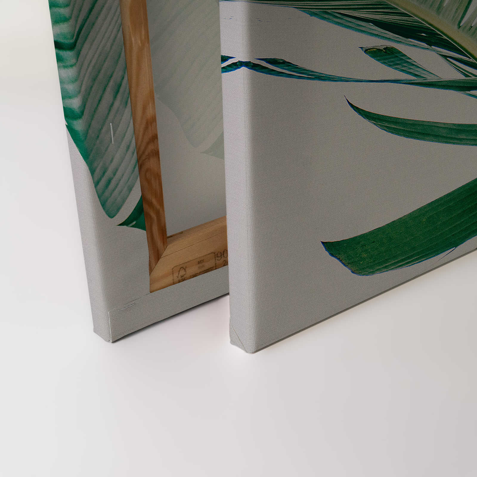             Quadro su tela con foglie di palma a motivo naturale - 0,90 m x 0,60 m
        