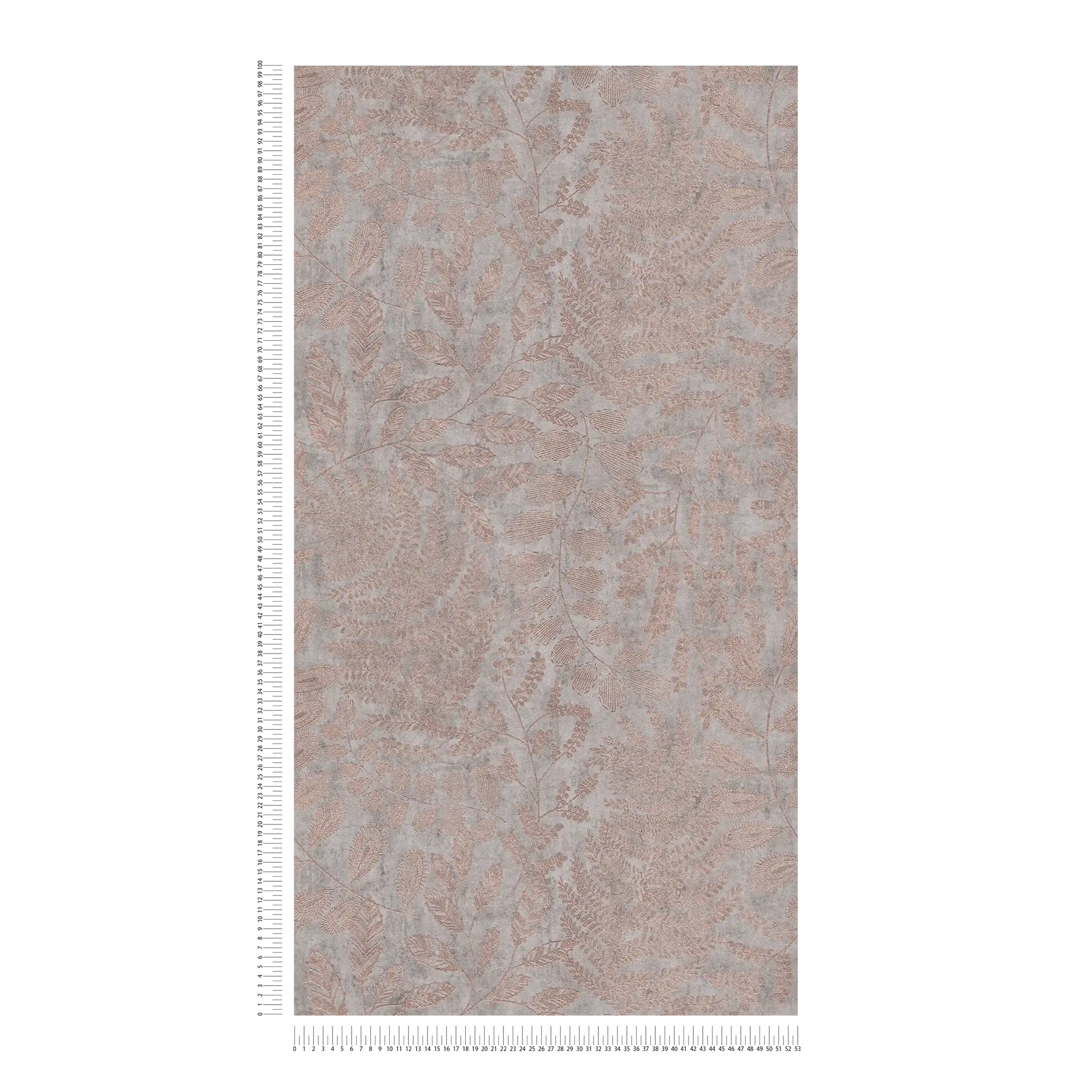             Metallic wallpaper leaf pattern in skandi style - grey, metallic
        
