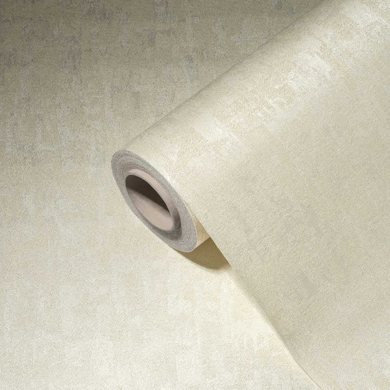             Papier peint à motifs crème-blanc chiné au look rétro naturel
        