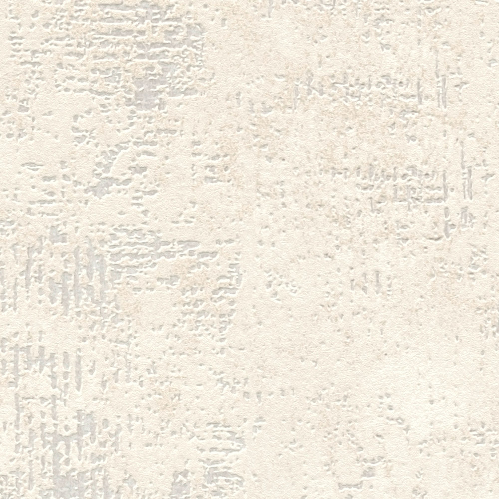             Papier peint intissé crème avec motif structuré imitation crépi
        