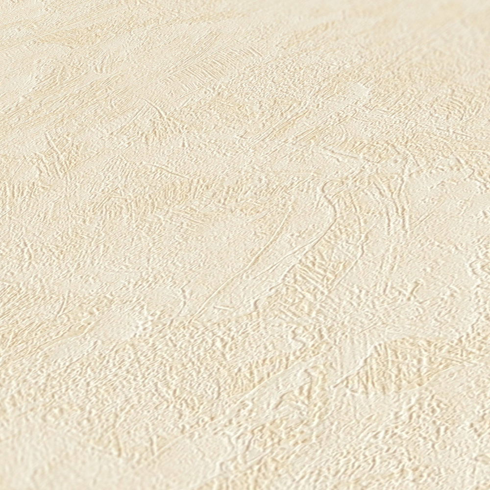             Plaster-effect textured wallpaper plain with glitter effect - cream
        