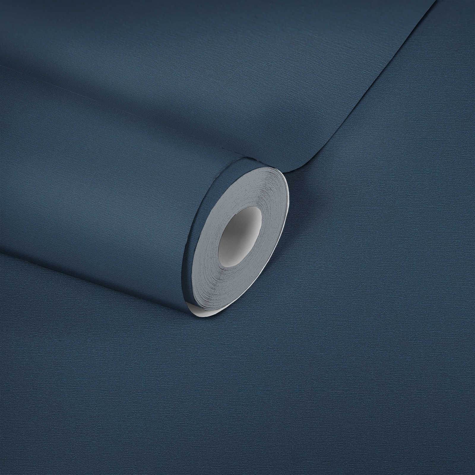             Dark wallpaper linen structure, plain & satin - blue
        