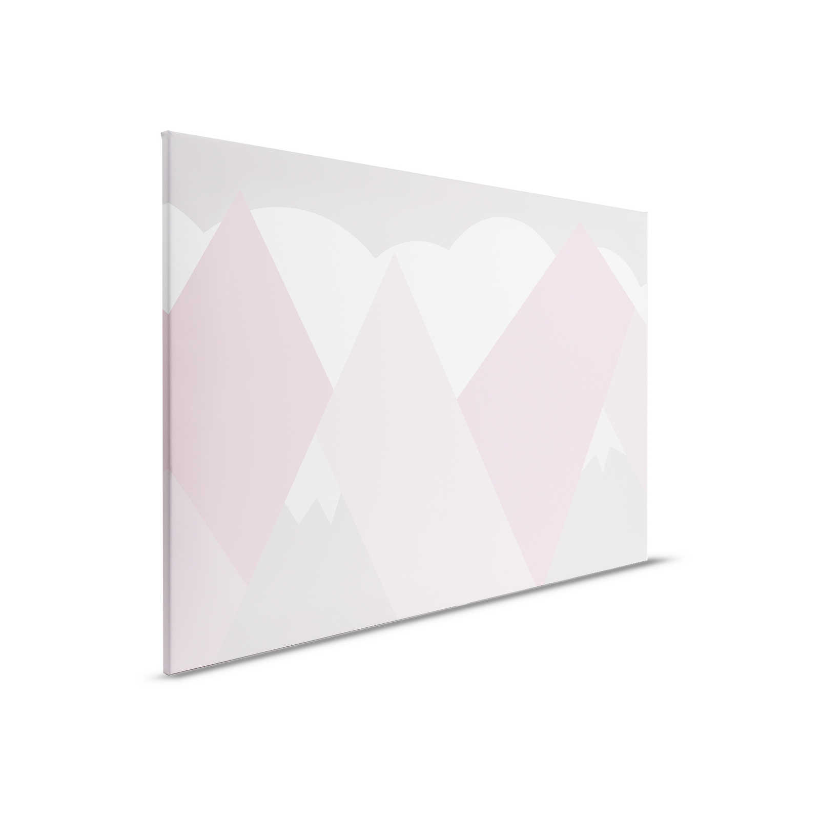         Canvas painting Nursery Mountains with clouds | pink, white, grey - 0,90 m x 0,60 m
    