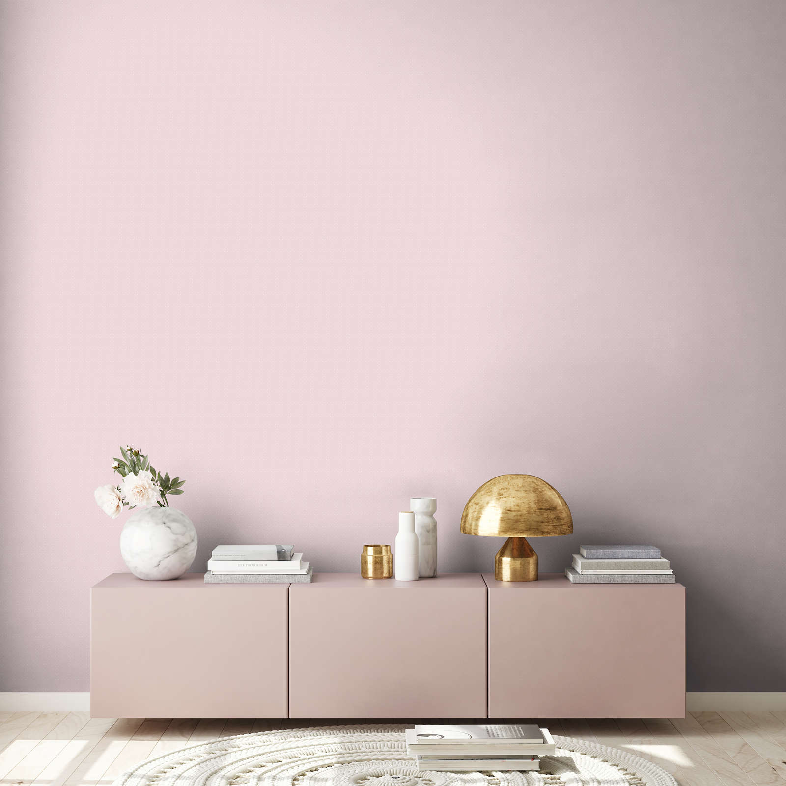             Papel pintado de estilo rústico con puntos pequeños - rosa, blanco
        