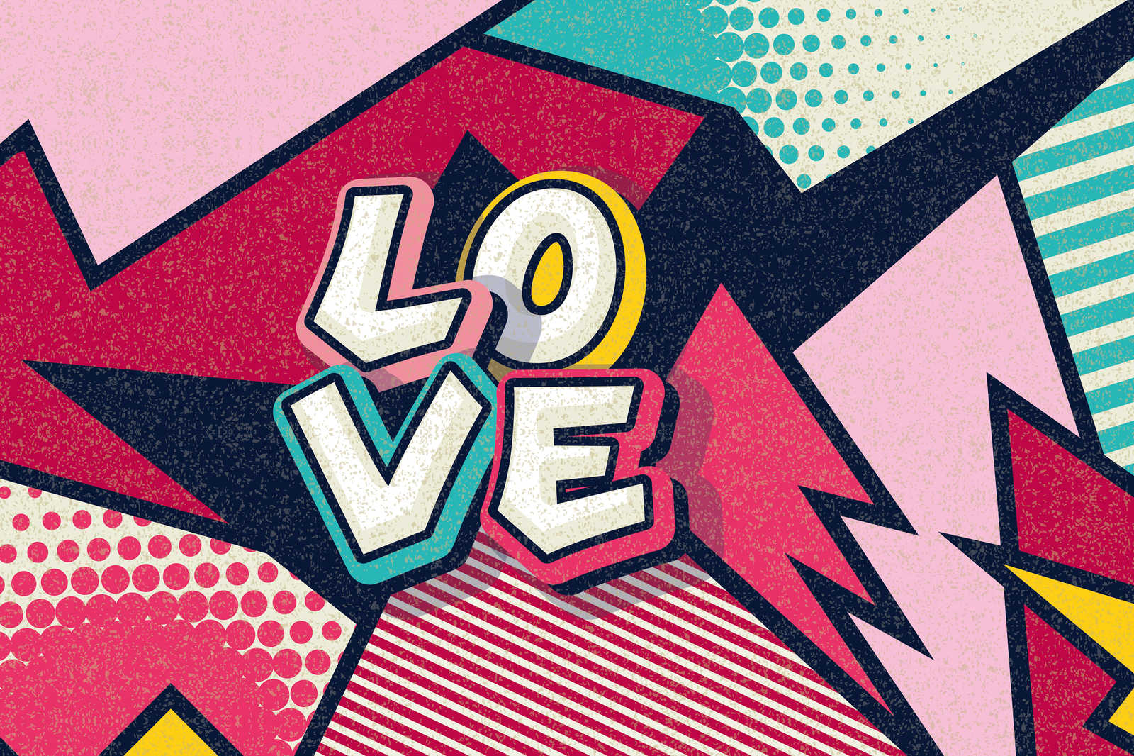             Toile style bande dessinée Pop Up Love - 0,90 m x 0,60 m
        