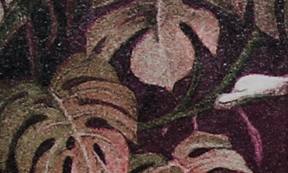             Disegno murale in stile giungla - Viola, Verde
        