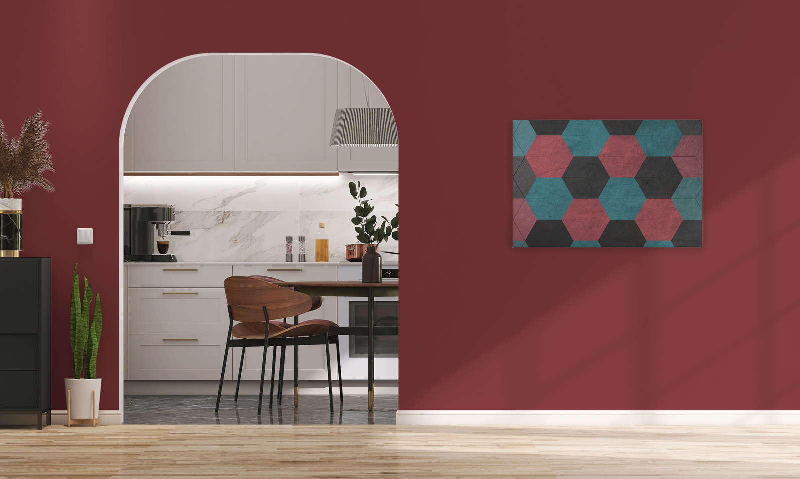             Tableau toile Hexagon carreaux vintage - 0,90 m x 0,60 m
        