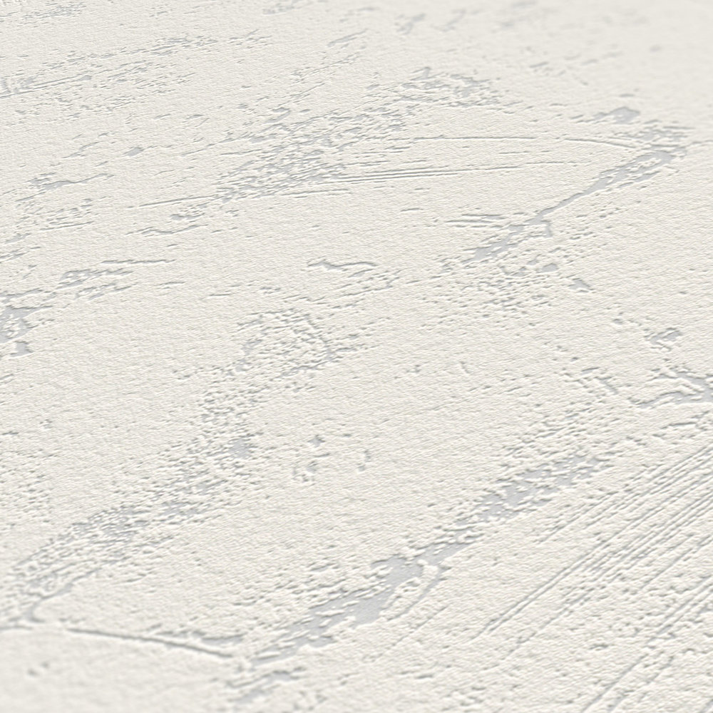             Papier peint aspect plâtre à la truelle avec texture d'essuyage - blanc
        
