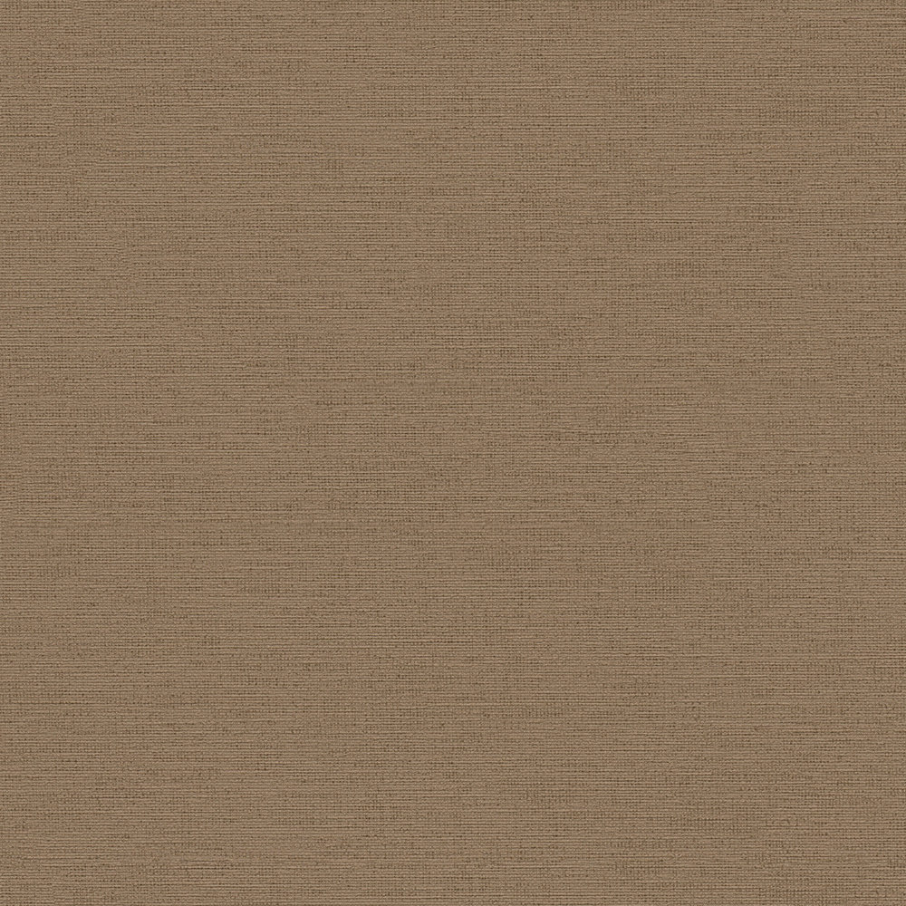             Carta da parati marrone effetto lino e texture in rilievo effetto tessuto
        