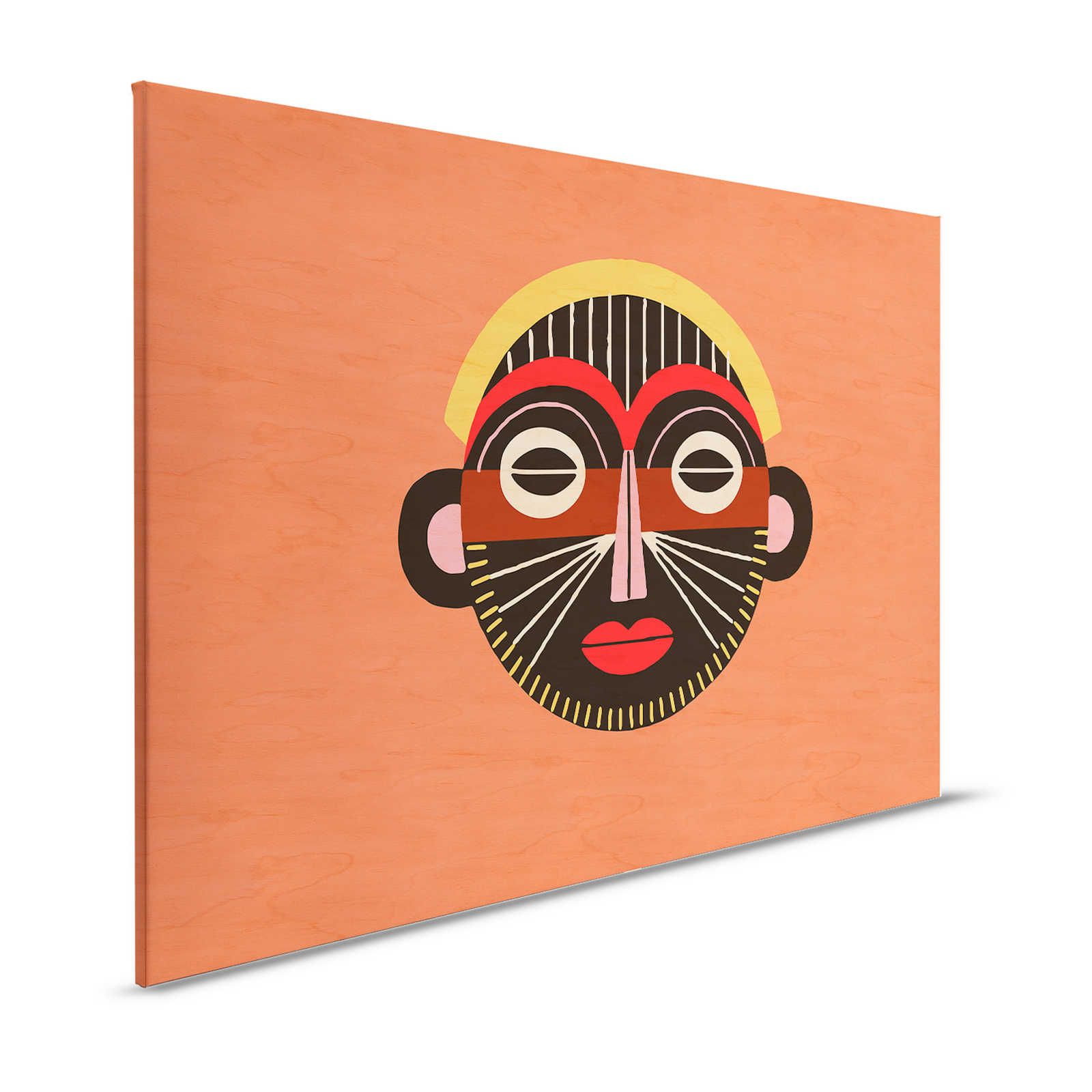 Oltremare 2 - Maschera in tela etnica con disegno tribale - 1,20 m x 0,80 m
