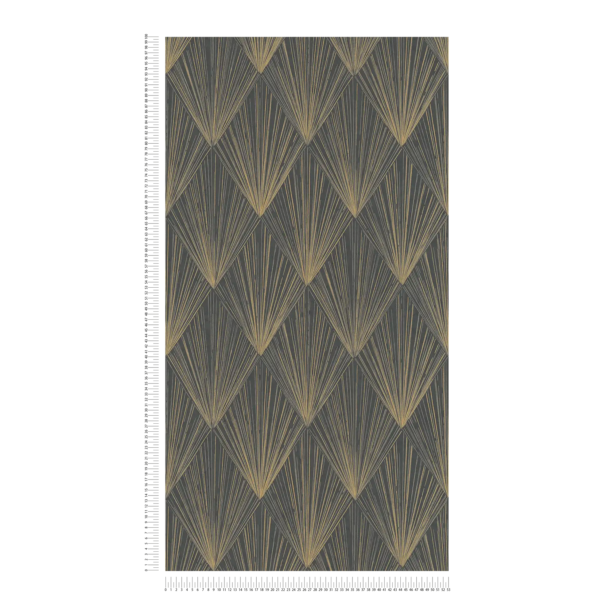             Zwart vliesbehang met metallic patroon - beige, metallic, zwart
        