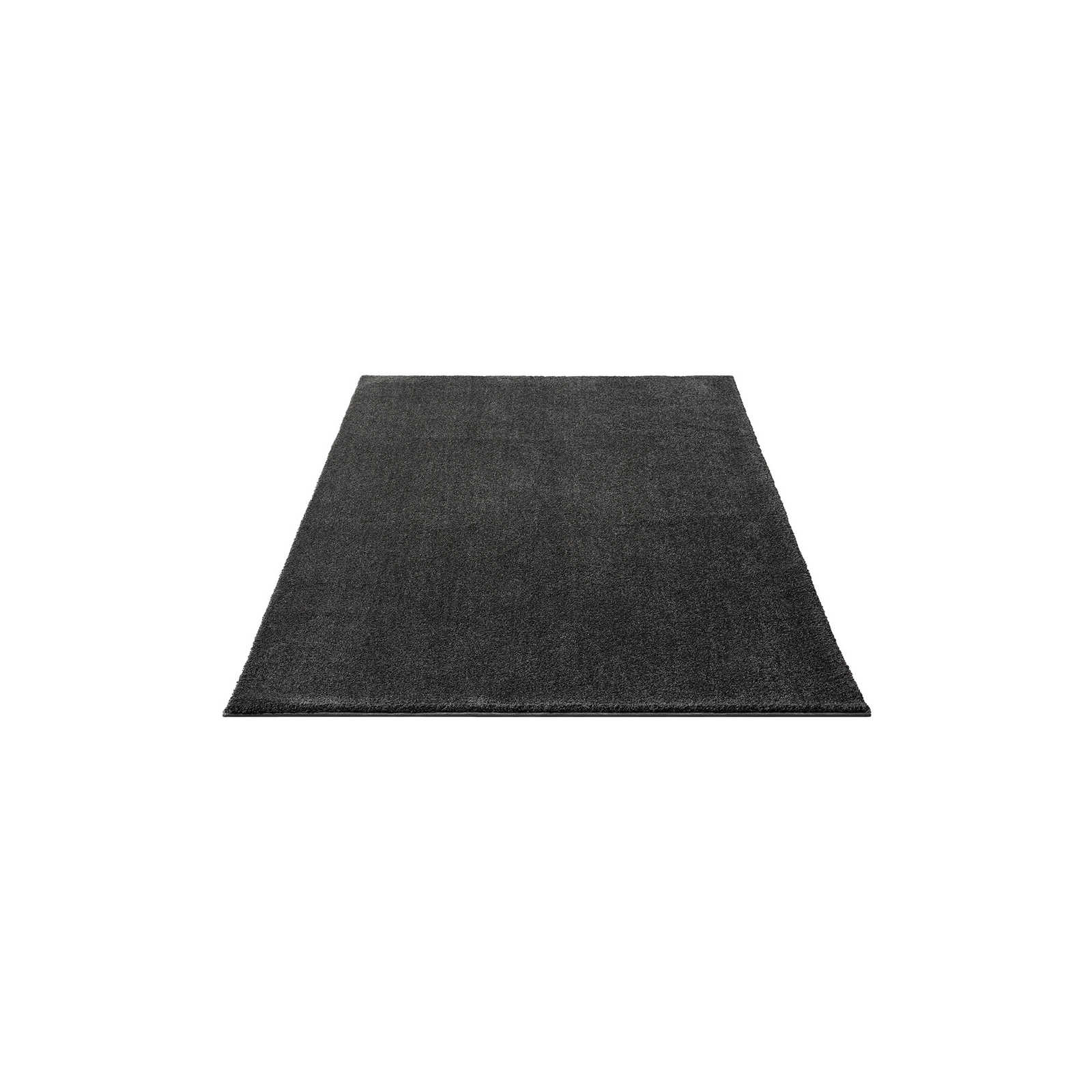 Zacht kortpolig tapijt in antraciet - 170 x 120 cm
