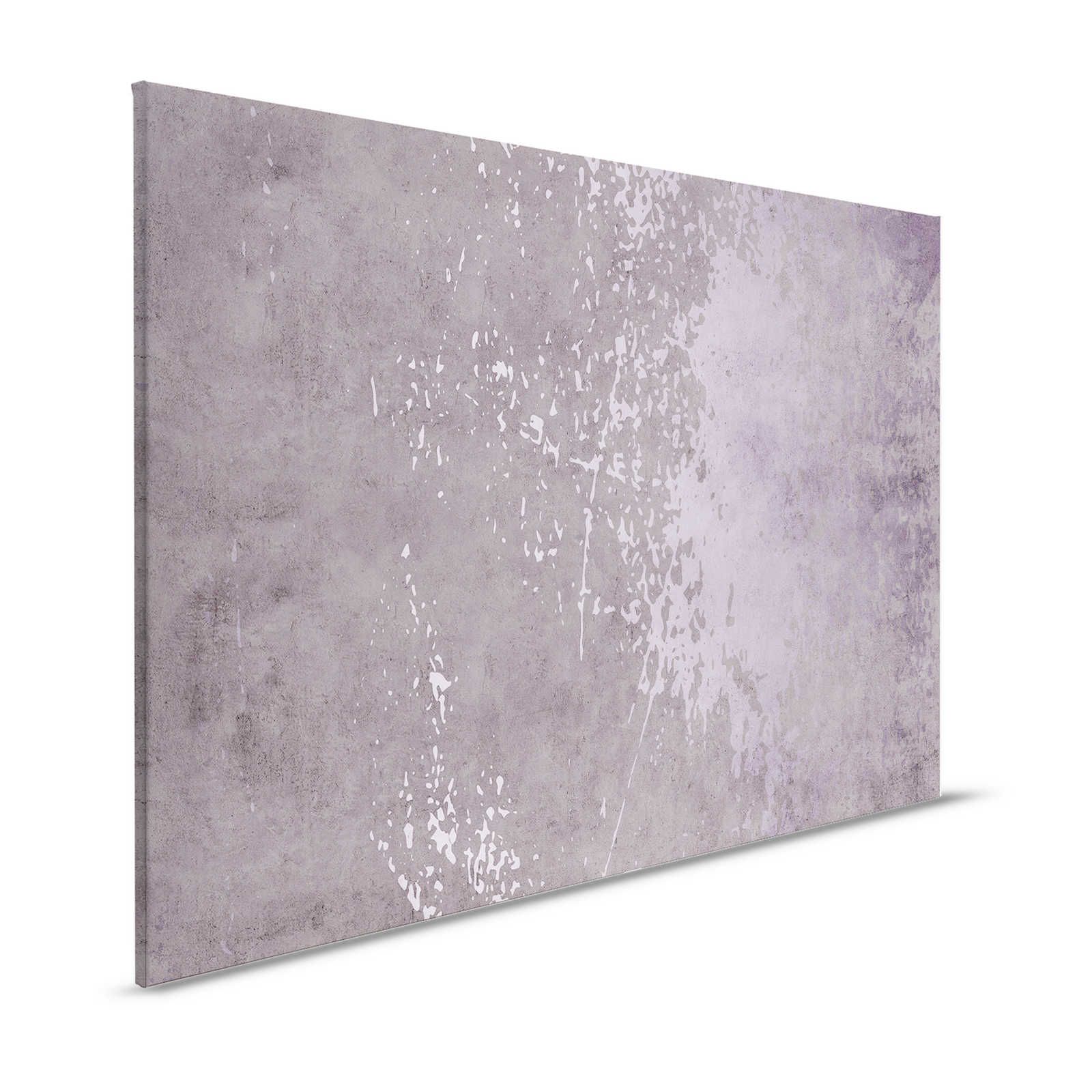 Vintage Wall 2 - Quadro su tela in gesso lilla dall'aspetto usato - 1,20 m x 0,80 m

