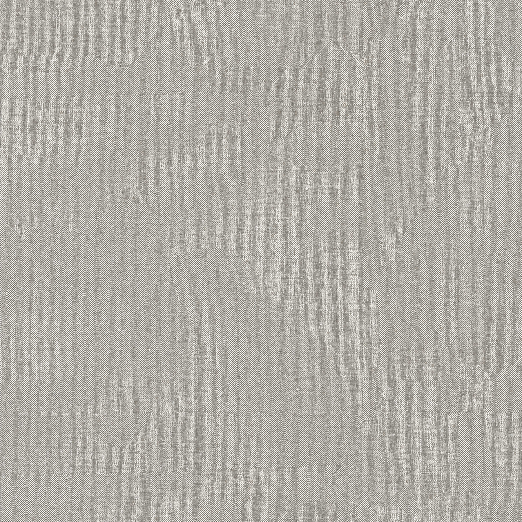 Textile look wallpaper, grey-brown fabric structure - brown, cream
