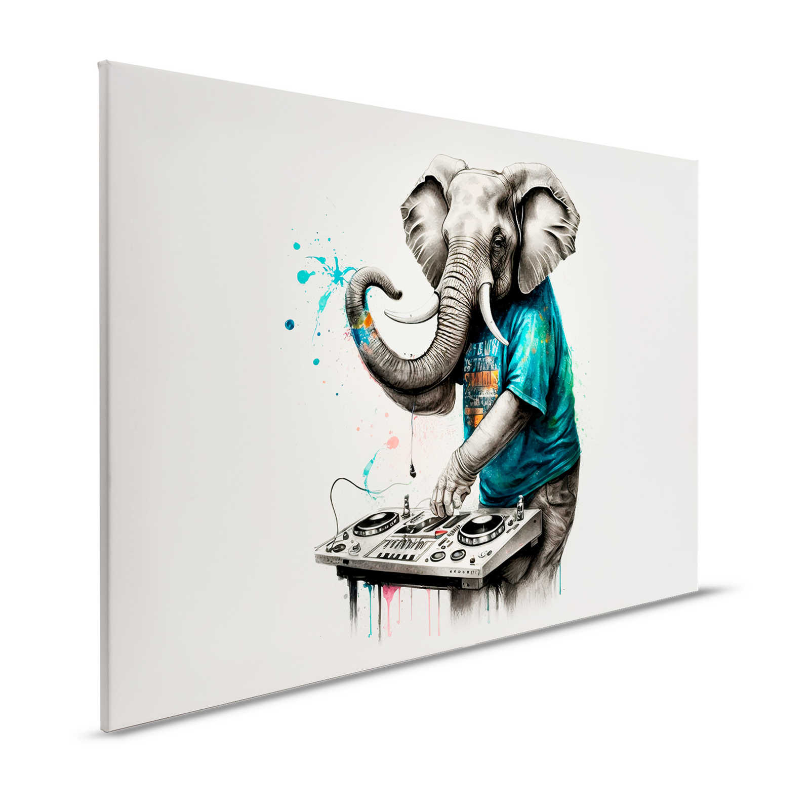 KI Canvas painting »elephant dj« - 120 cm x 80 cm
