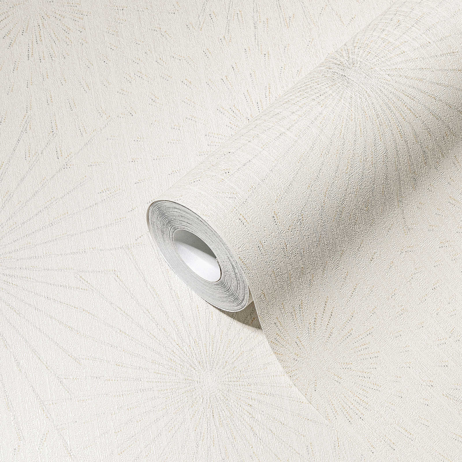             White wallpaper with retro metallic pattern Starburst - white
        