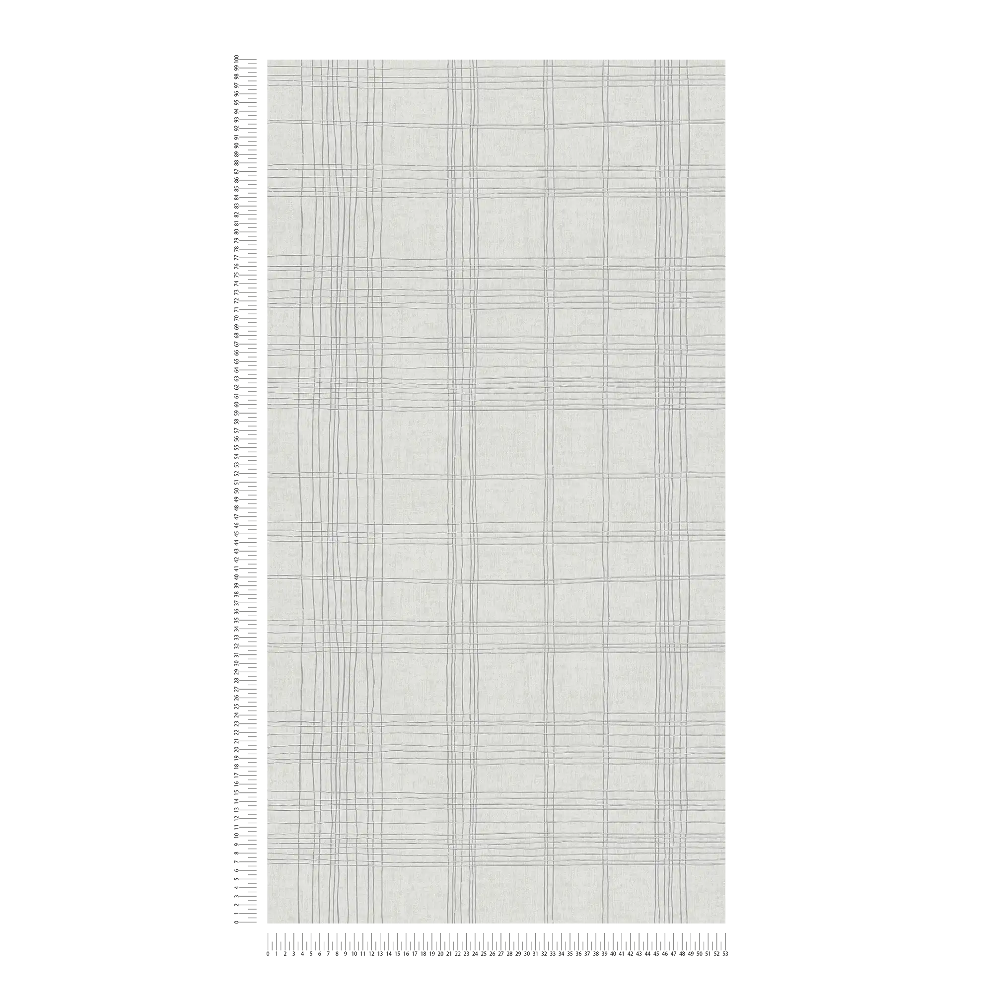             Gevoerd vliesbehang met metallic effect en ruitpatroon - grijs, metallic, wit
        
