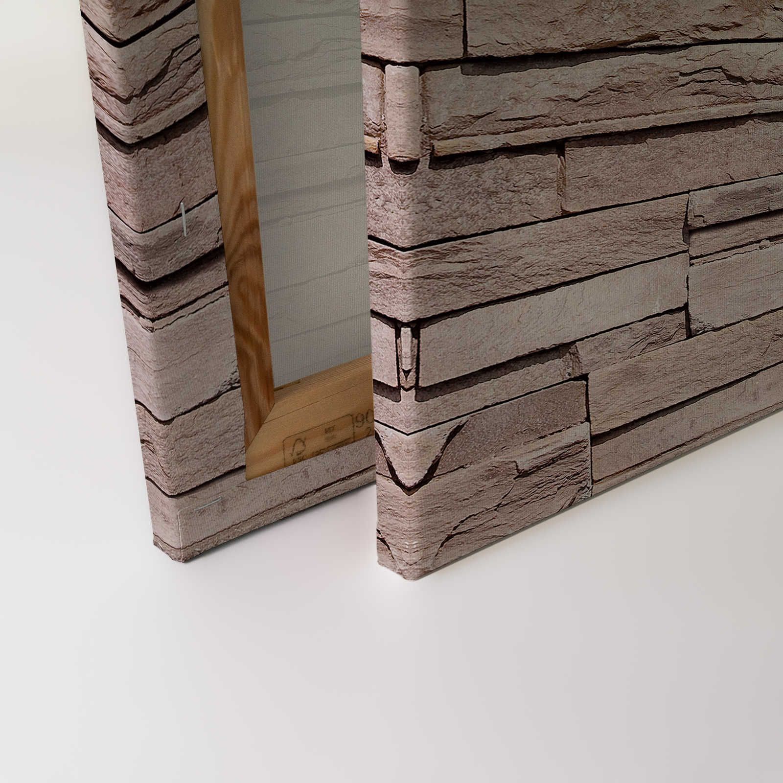             Toile 3D aspect pierre, mur de pierres sèches marron clair - 0,90 m x 0,60 m
        