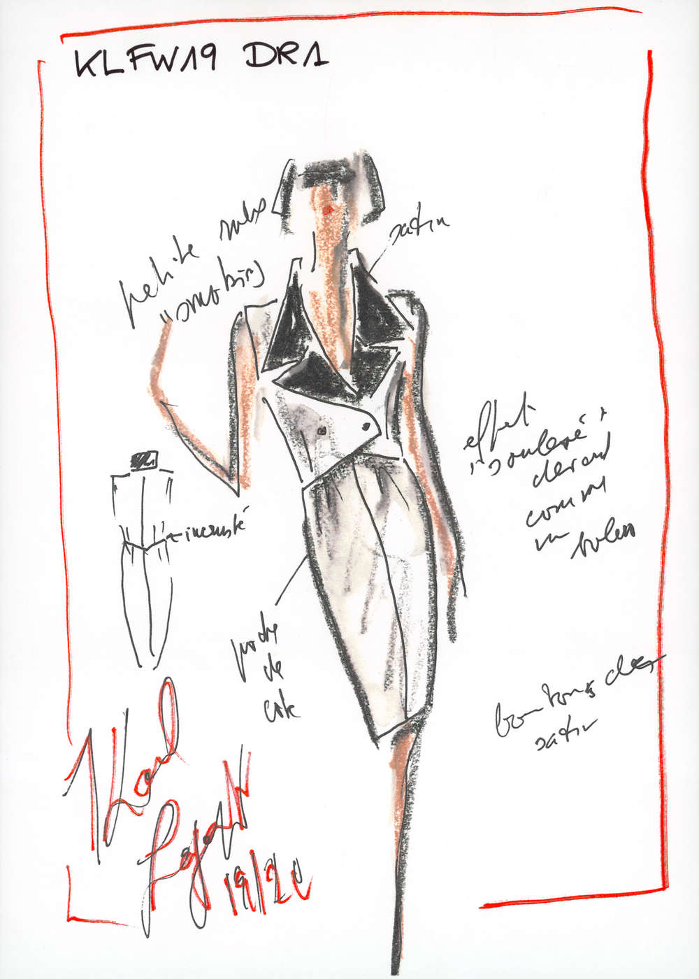             Karl LAGERFELD Carta da parati Dress Design Bianco e Nero
        