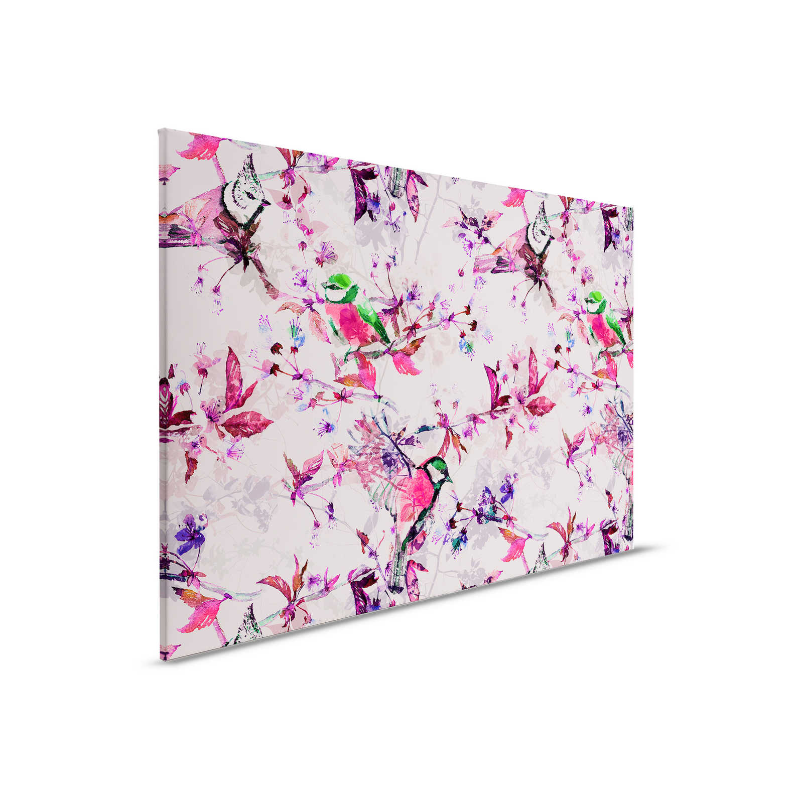         Birds Collage Style Canvas Painting | pink, blue - 0.90 m x 0.60 m
    