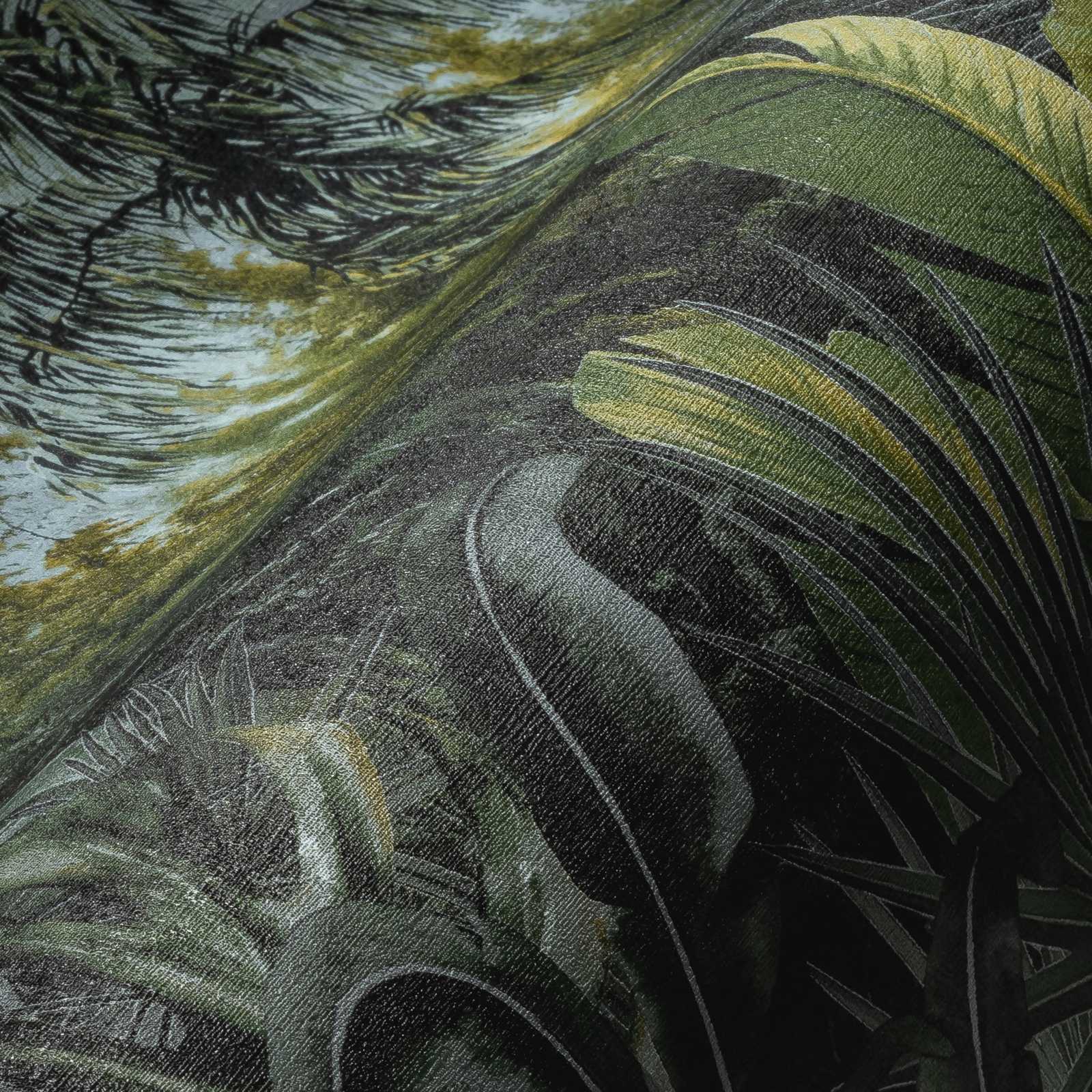             Vliesbehang jungle met palmen & bladeren design - groen
        