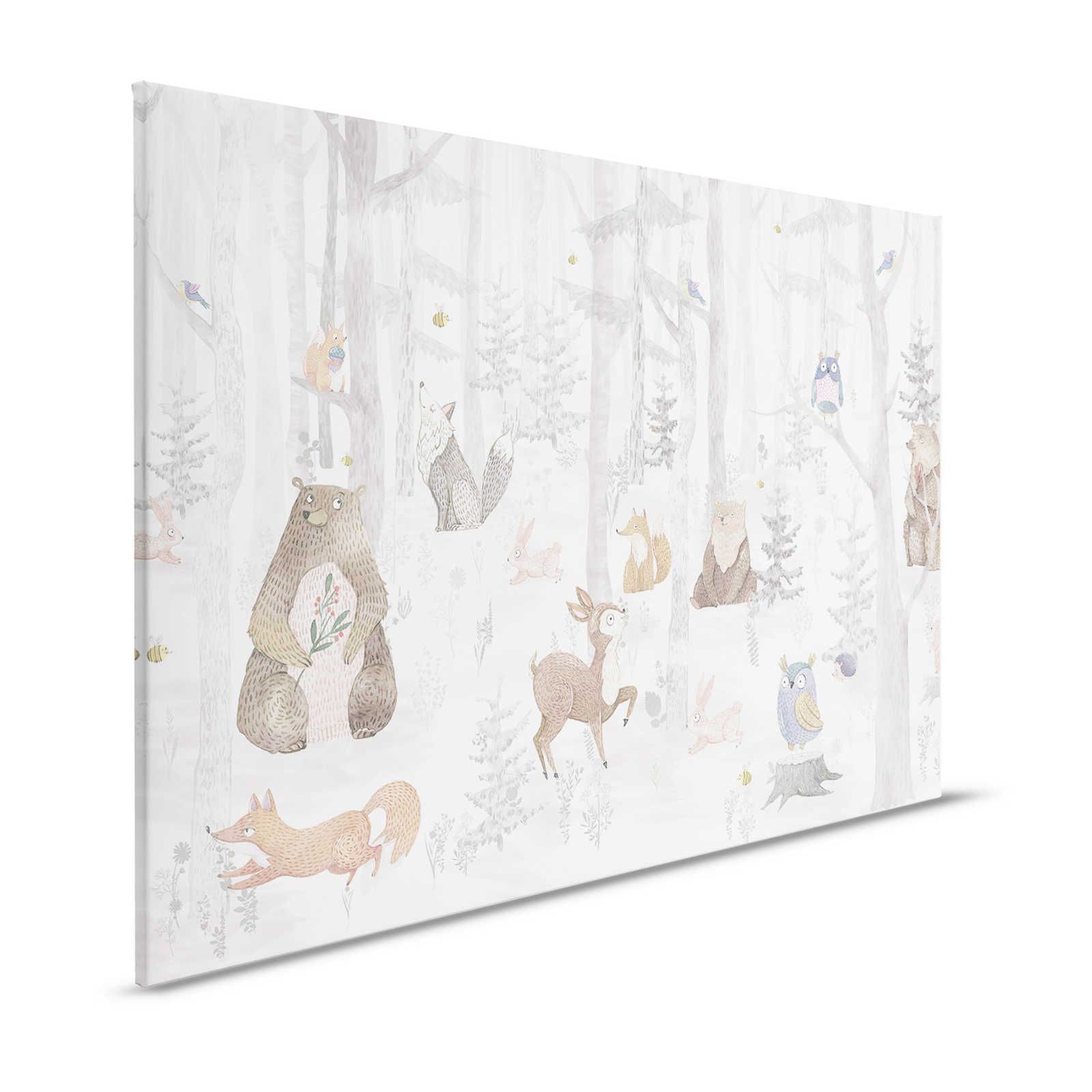 Canvas Enchanted Forest with Animals - 120 cm x 80 cm
