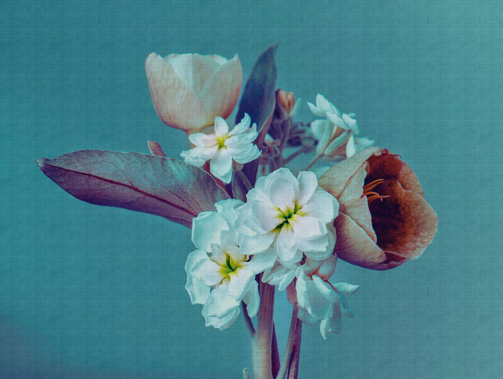             behang-noviteit | bloemen motief behang XXL bloemen, turquoise
        