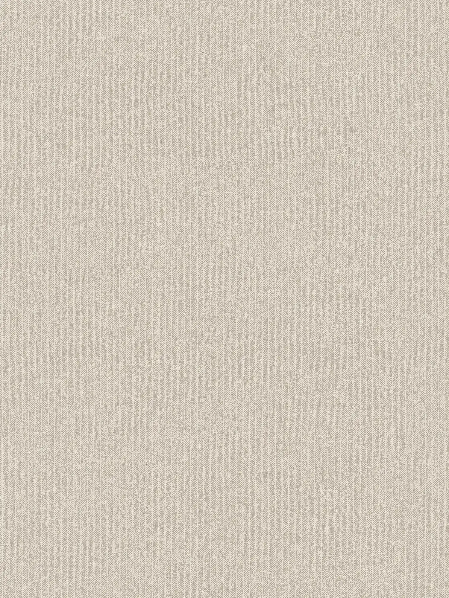 Lines wallpaper narrow stripes, linen look - beige, brown
