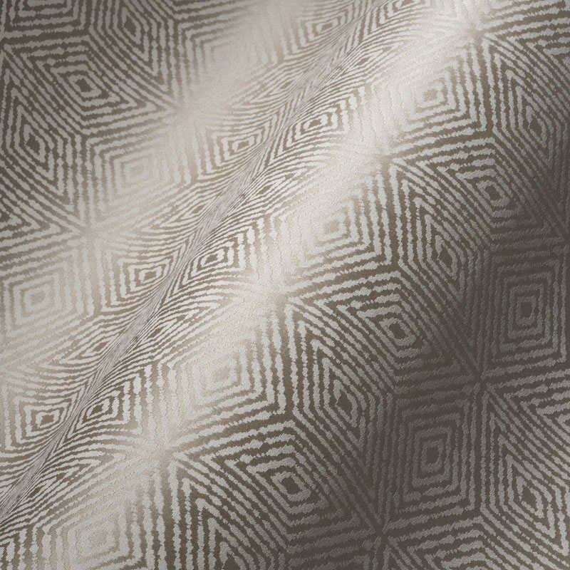             Wallpaper with geometric diamonds & hexagon pattern - beige, white
        