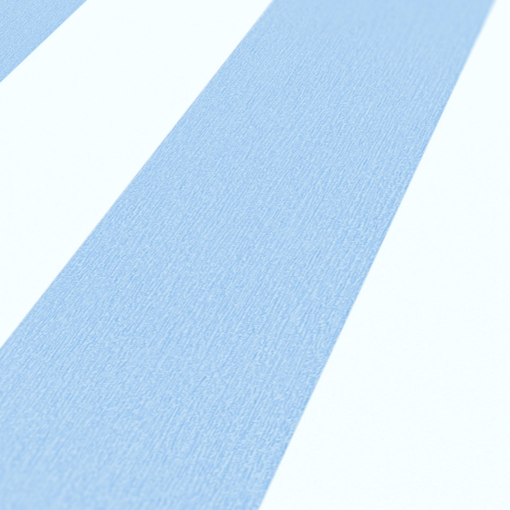             Papel pintado de niño rayas verticales - azul, blanco
        