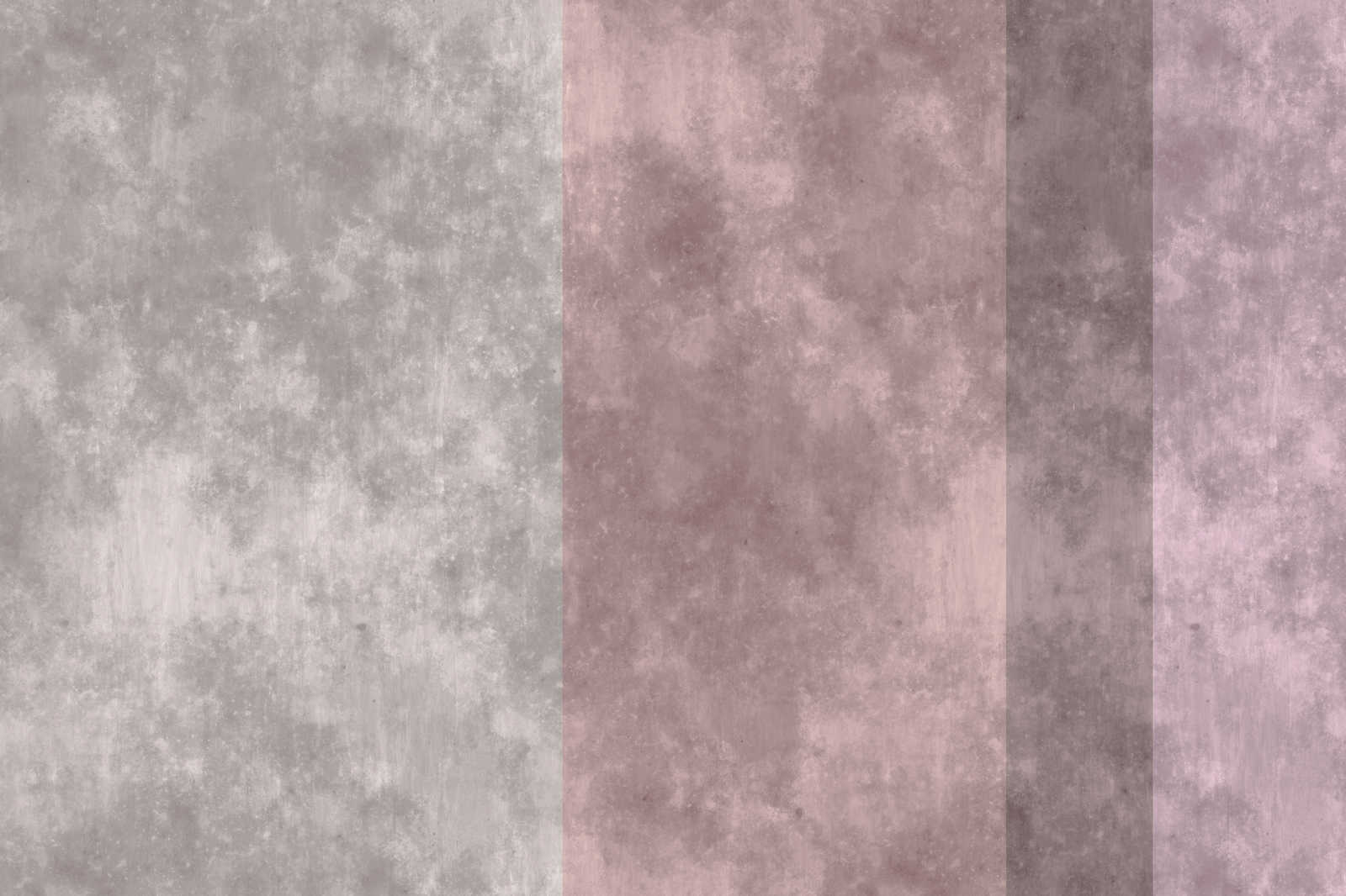             Concrete-look canvas picture with stripes | grey, pink - 0.90 m x 0.60 m
        
