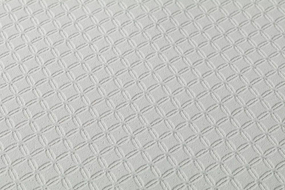             Carta da parati glitterata con struttura a rombi chiari - grigio
        