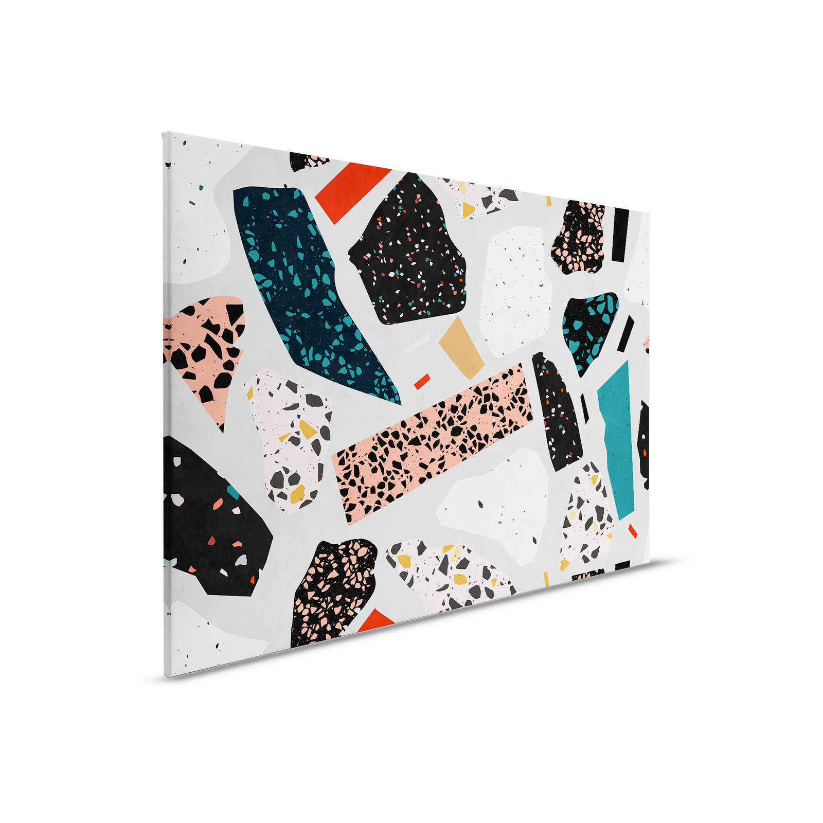         Terrazzo 1 - Canvas painting Terrazzo patterned, stone look in blotting paper structure - 0.90 m x 0.60 m
    