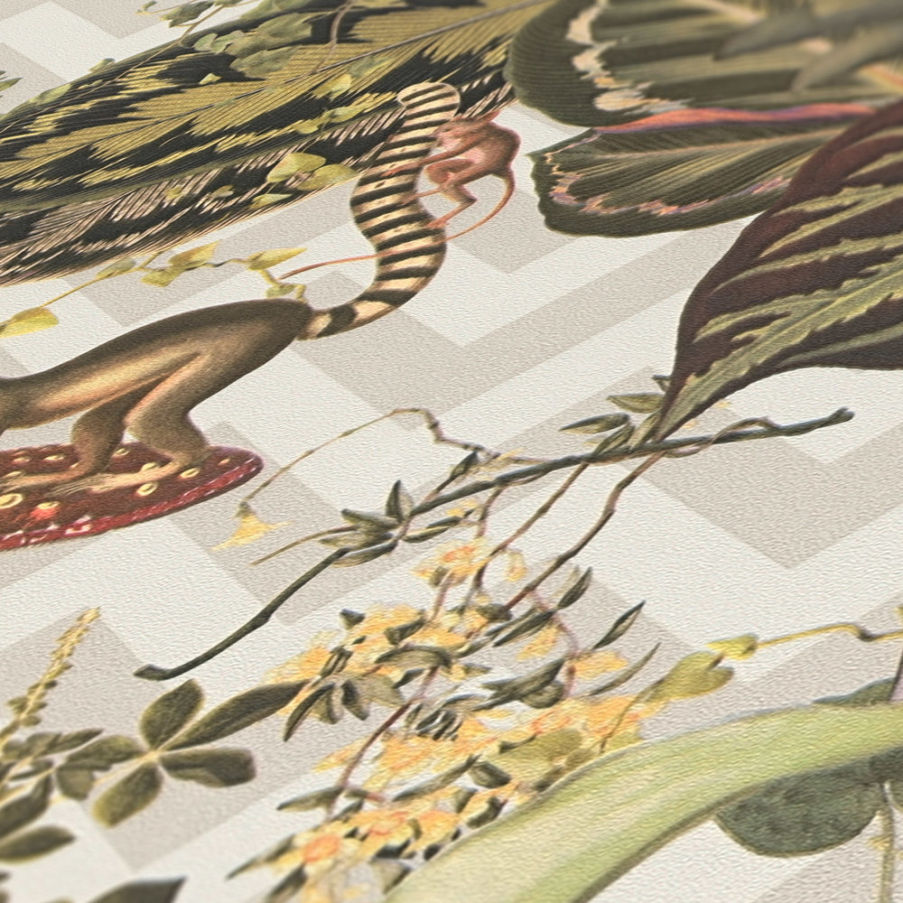             Designer wallpaper MICHALSKY jungle leaves & animals - beige, colourful
        