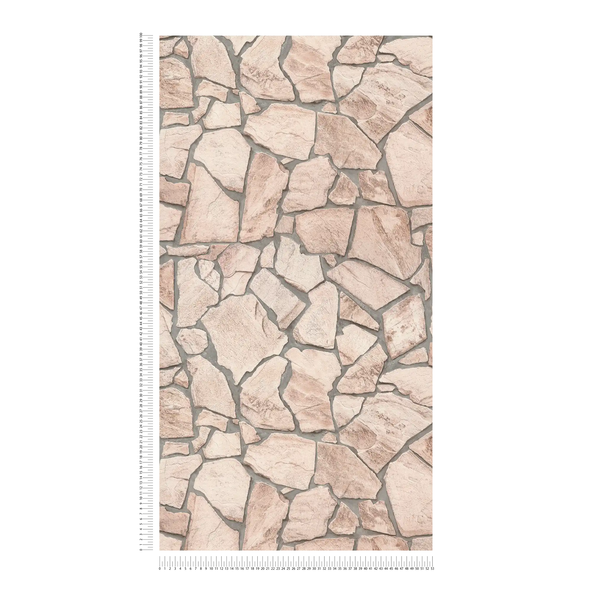             Carta da parati effetto pietra 3D, motivo realistico in pietra naturale - beige, grigio, marrone
        
