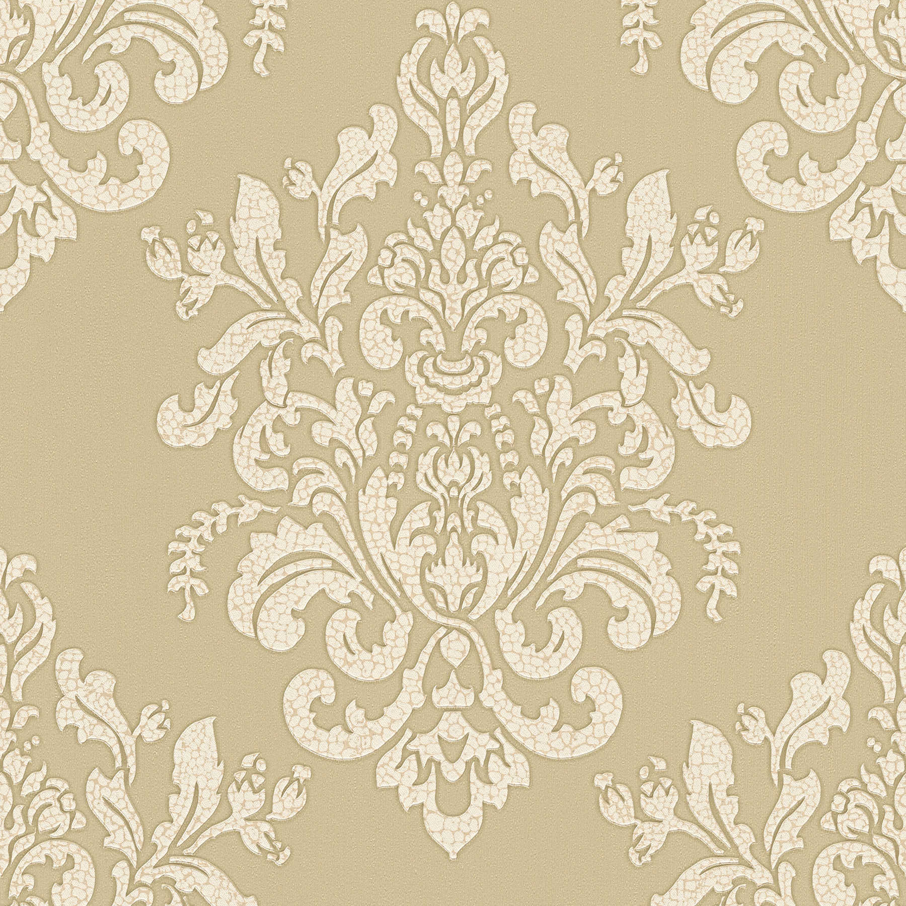 Baroque wallpaper with octopus ornament pattern - metallic
