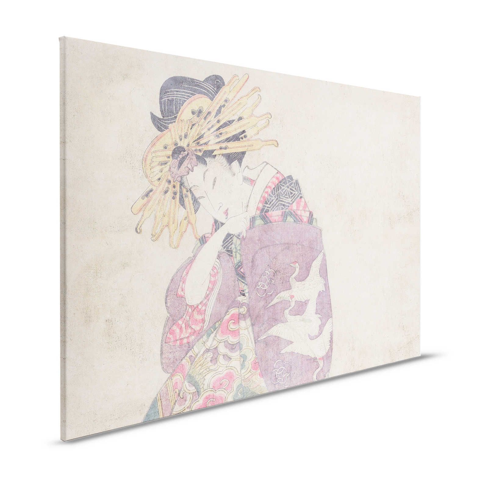Osaka 1 - Impression d'art sur toile Décor asiatique style vintage - 1,20 m x 0,80 m
