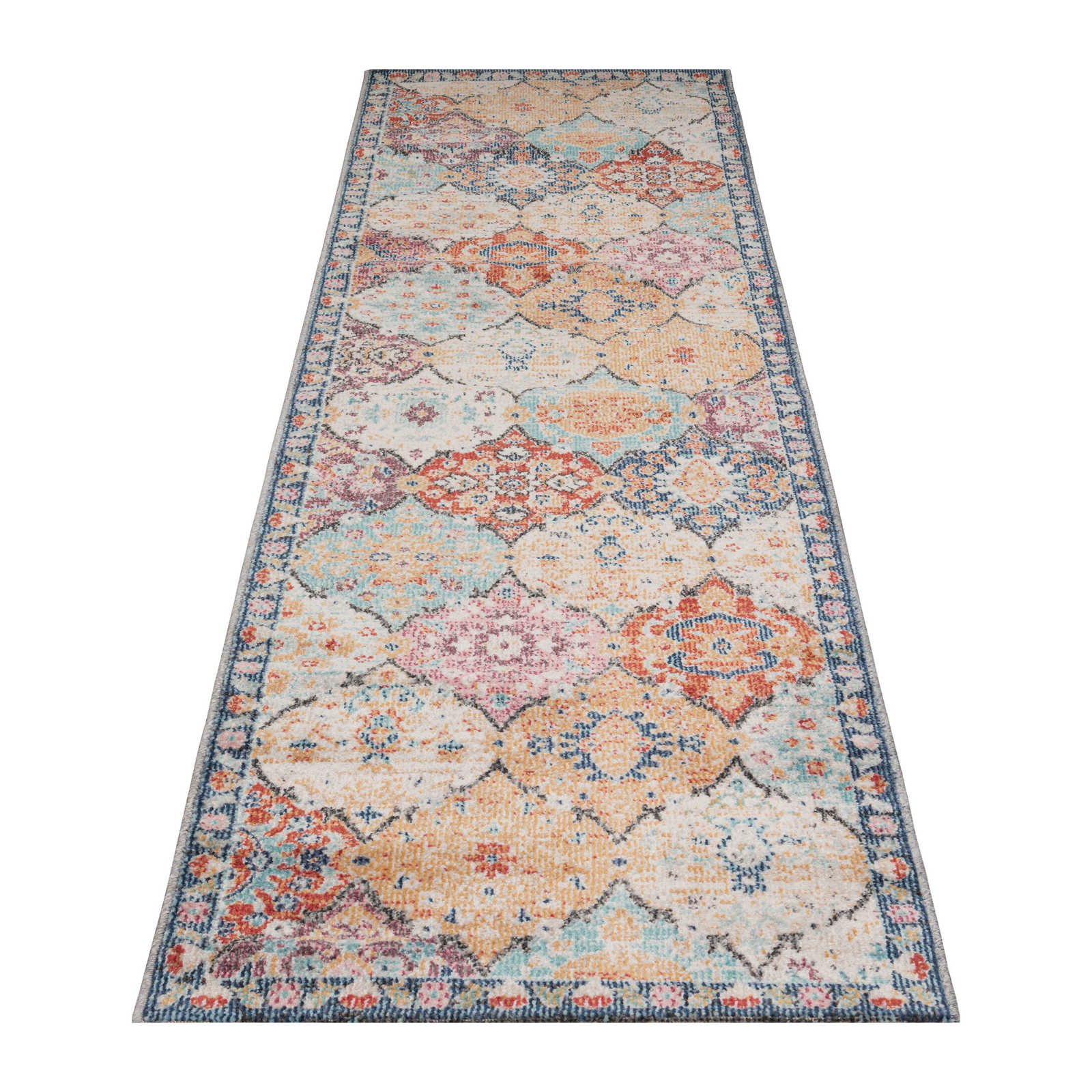 Colourful flatweave carpet as runner - 300 x 80 cm
