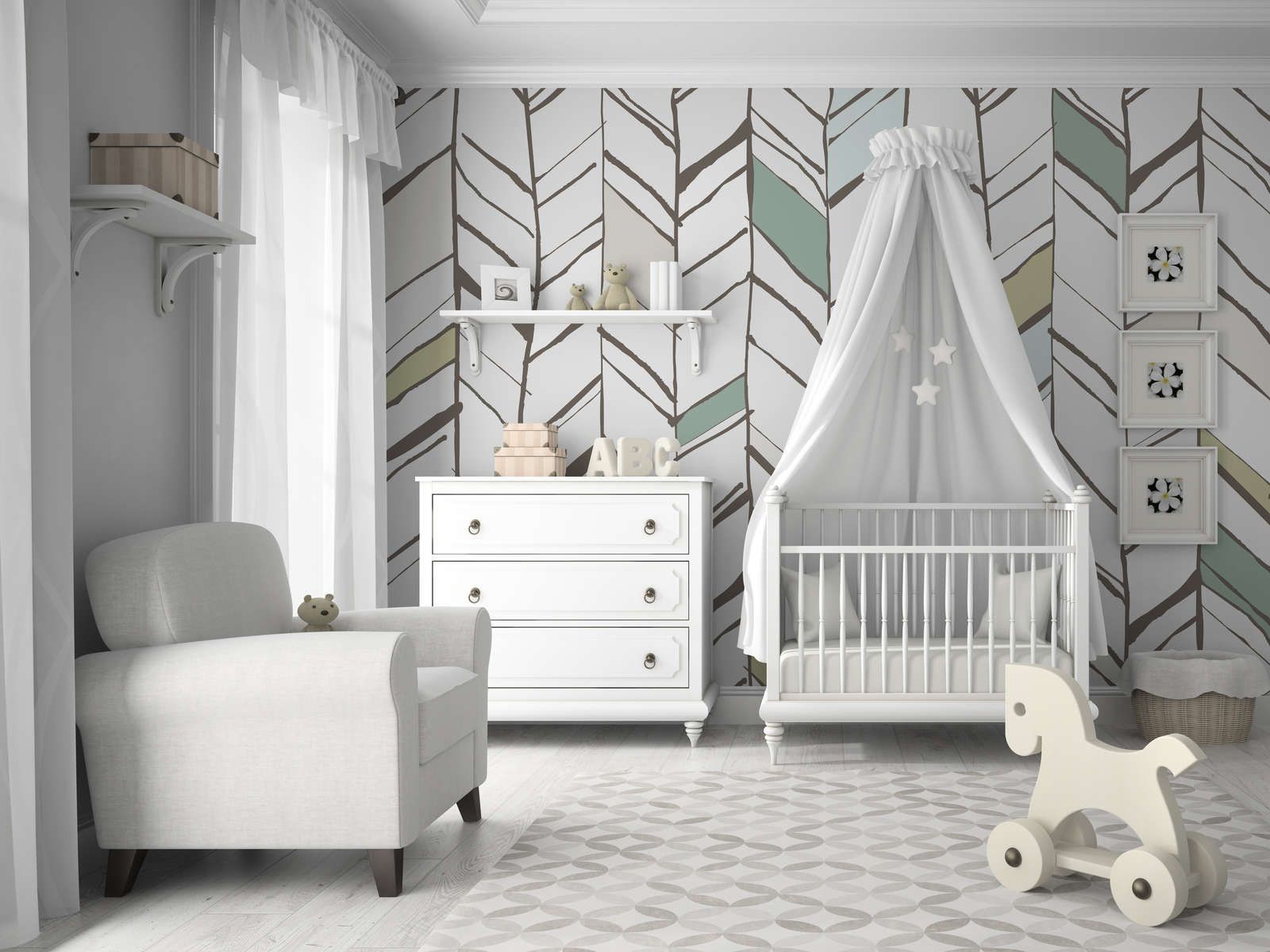            Scandi Style Stripe Wallpaper - Smooth & Light Shiny Non-woven
        