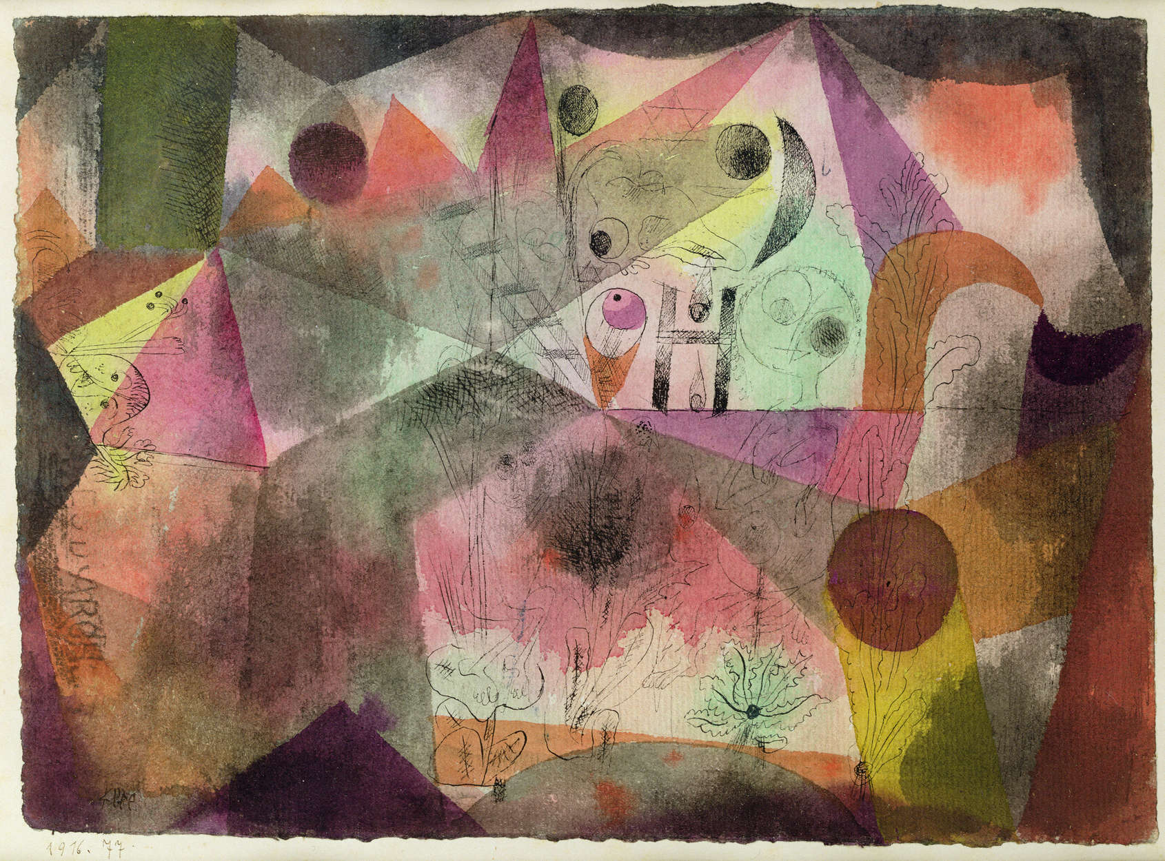             Photo wallpaper "With the H" by Paul Klee
        