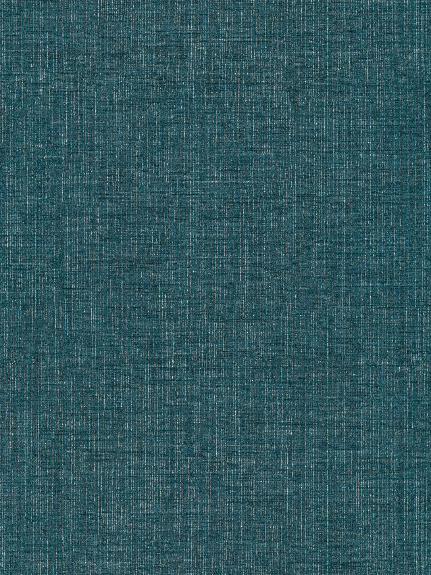 Pétrole Papier peint doré chiné avec structure textile - bleu, métallique
