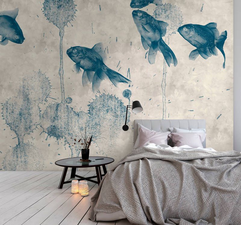 Moderne muurschildering-goudvis-vijver - Walls by Patel