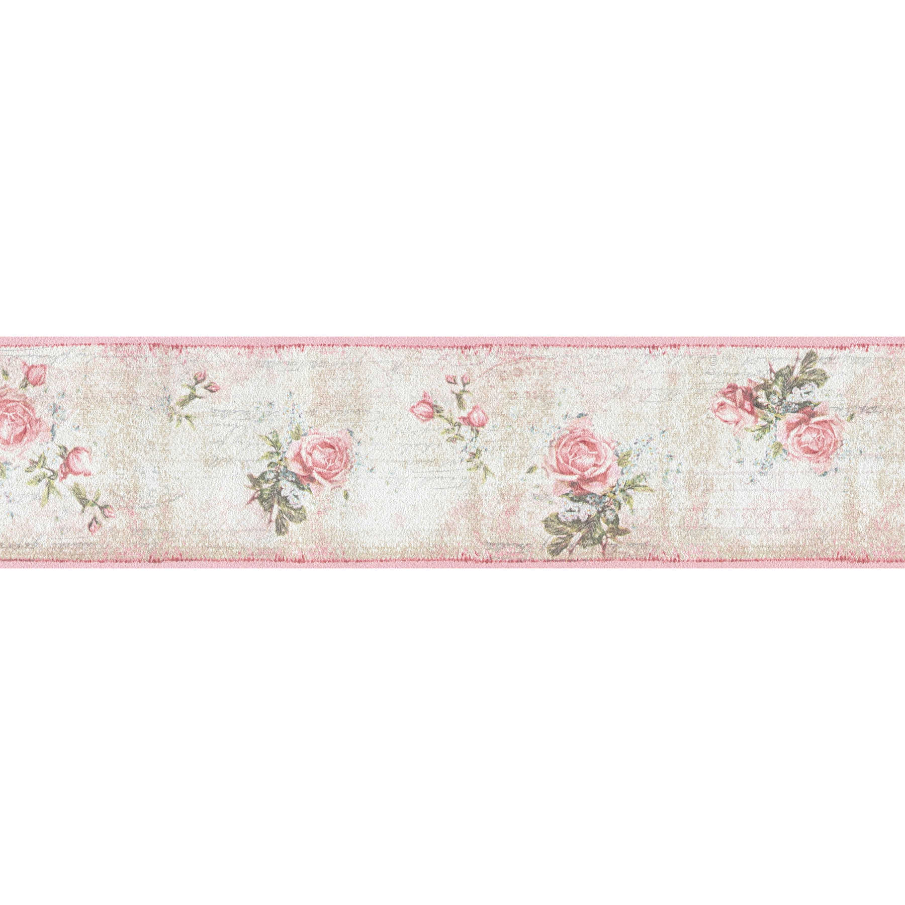         Vintage style roses wallpaper border - beige, pink
    