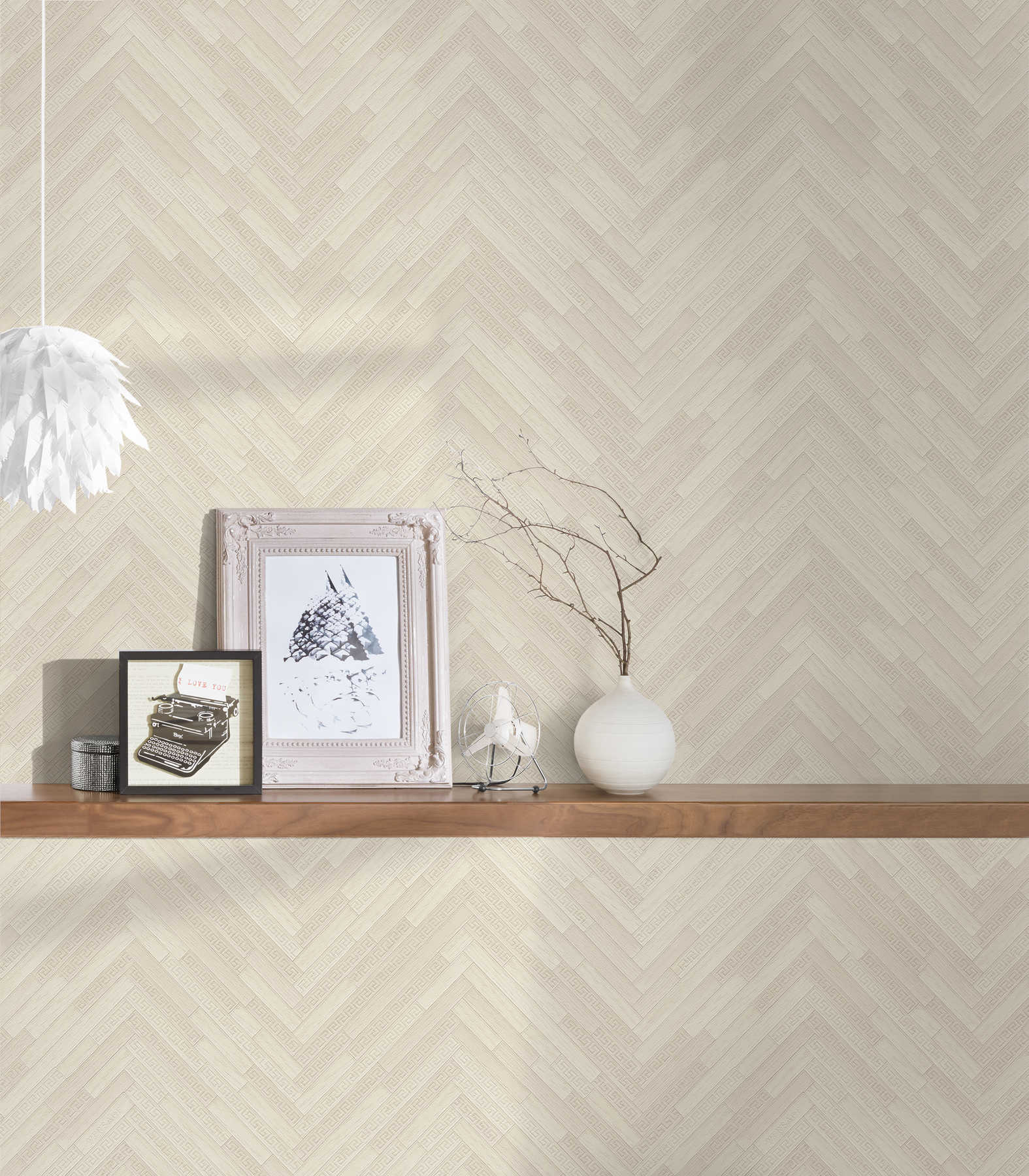             VERSACE Home Papier peint aspect bois élégant - crème, beige
        