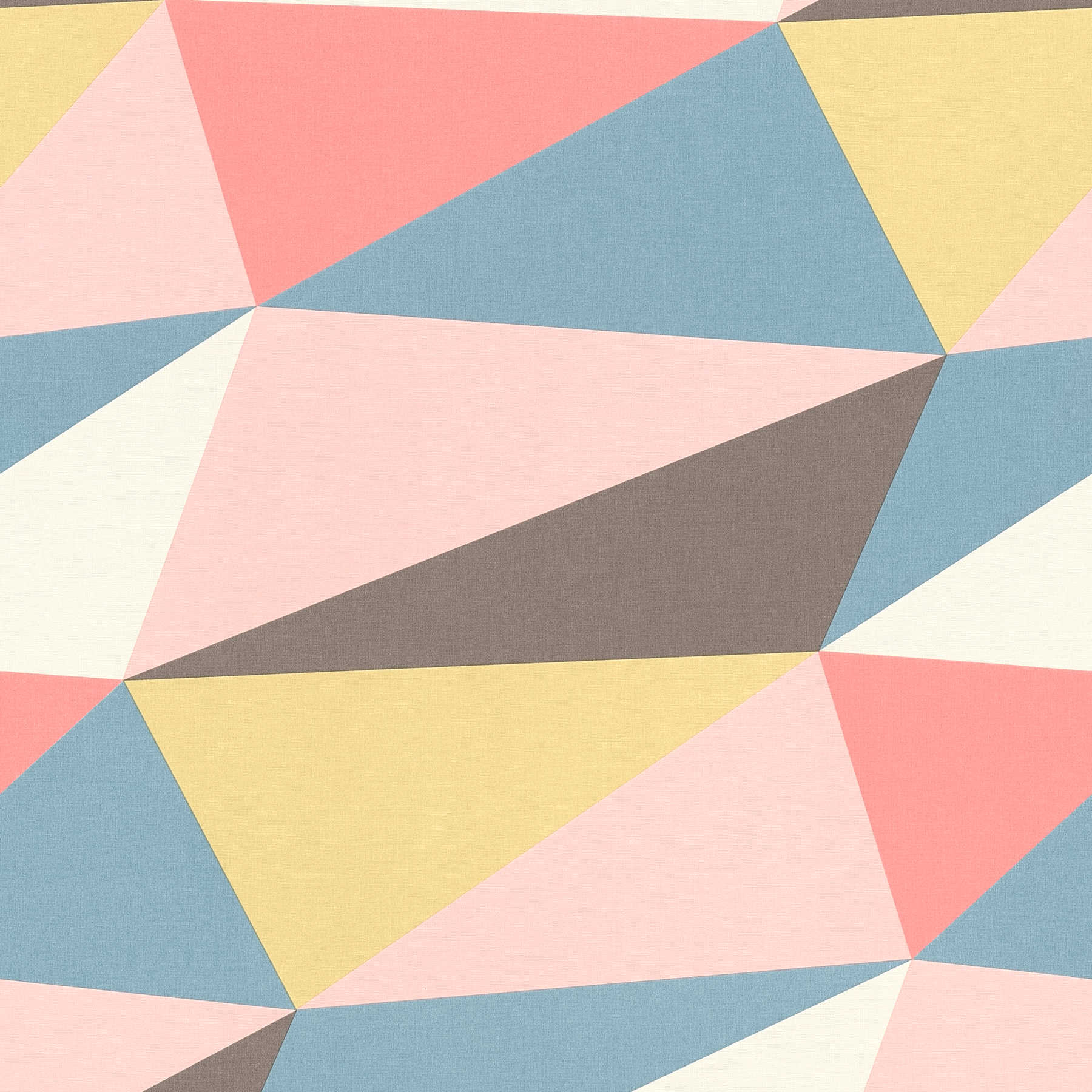         Non-woven wallpaper with colour block design - blue, yellow, pink
    