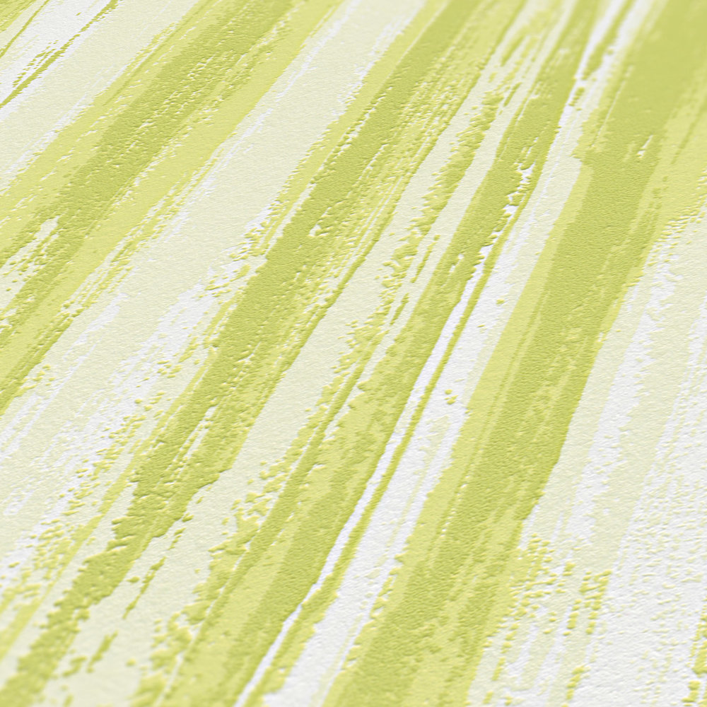             Papel pintado verde con diseño de líneas naturales - verde, blanco
        