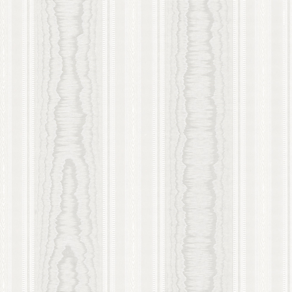             Carta da parati a strisce con motivi effetto legno - crema, bianco
        