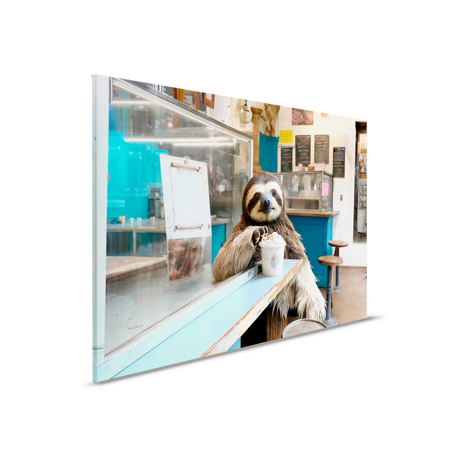KI canvas picture »icy sloth« - 90 cm x 60 cm
