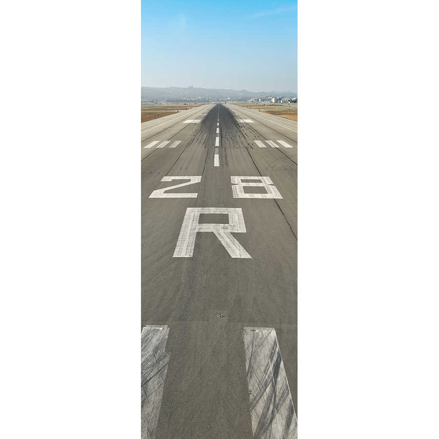 Modern mural airport runway on premium smooth nonwoven
